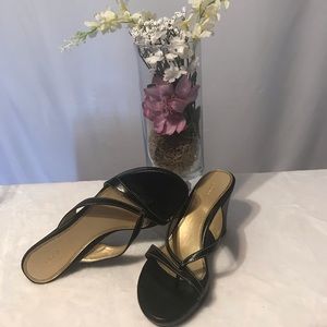 Fioni black leather sandal🌸